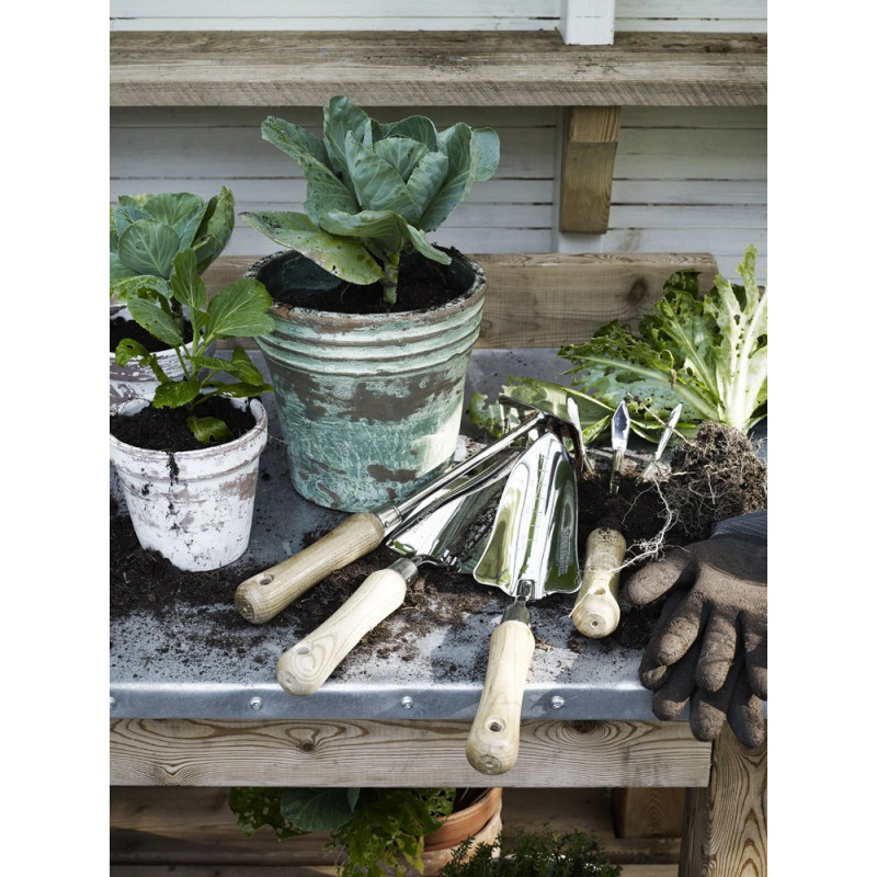 Planteske i rustfrit stål og træ. Planteske i rustfrit stål og træ.