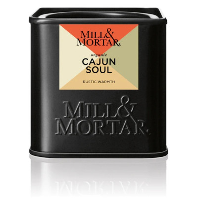 Mill og Mortar økologisk Cajun Soul krydderi.