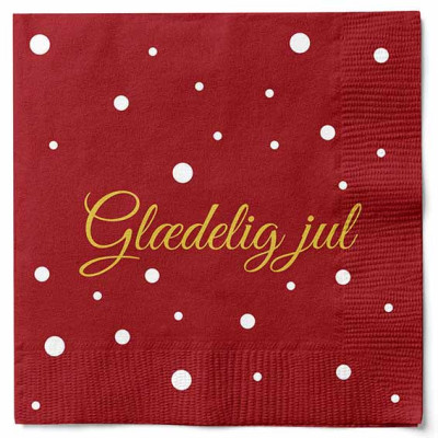 Servietter med teksten glædelig jul.