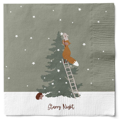 Servietter til julen. Juleservietter med juletræ.