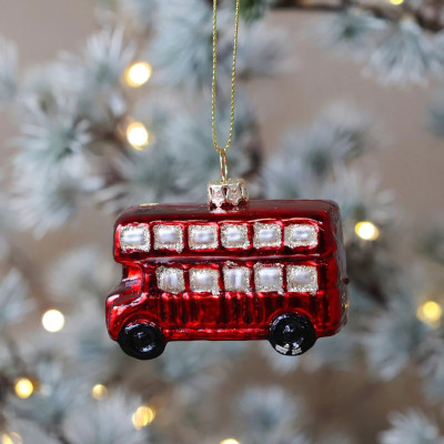 Julepynt dobbeltdækker bus.