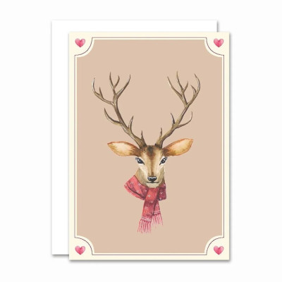All by Voss julekort med rudolf.
