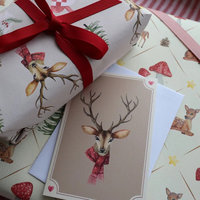 All by Voss julekort med rudolf.
