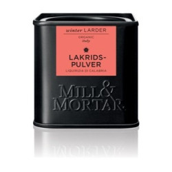 Mill og Mortar økologisk lakridspulver.