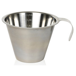 Målebæger i stål. 0,25 dl.