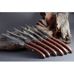 Håndlavet Laguiole knive med rosentræ. Claude Dozorme.