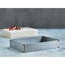 Firkantet kagering til kagebunde. Justerbar