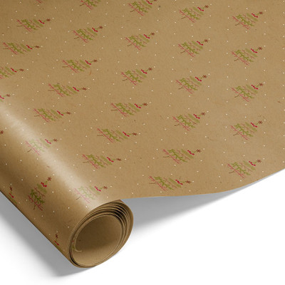 Julepapir med juletræ