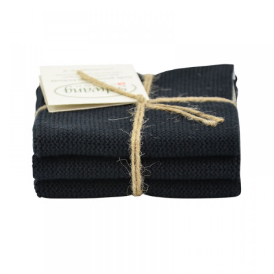 Solwang strikkede karklude. Sort.