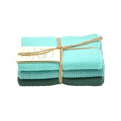 Gammeldags strikkede karklude i økologisk bomuld fra Solwang.