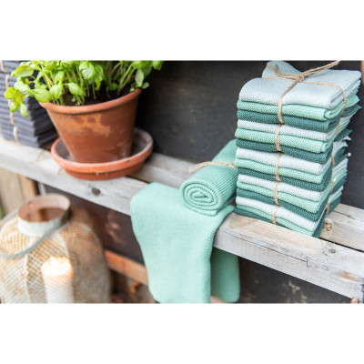 Gammeldags strikkede karklude i økologisk bomuld fra Solwang.