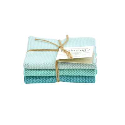 Gammeldags strikkede karklude i økologisk bomuld fra Solwang.