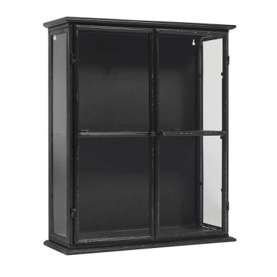 Lille vitrineskab i sort jern.