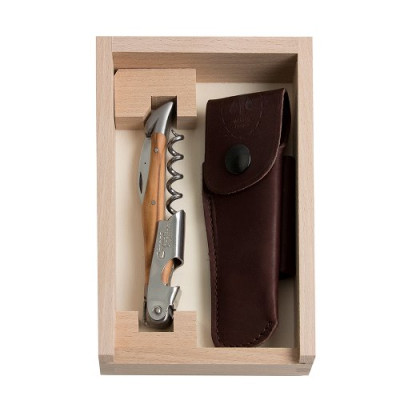 Laguiole proptrækker med oliventræ som er håndlavet.