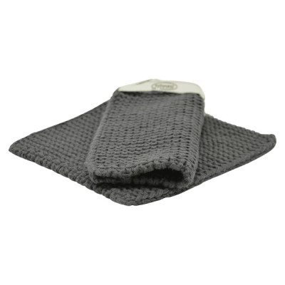 Solwang grå strikket grydelapper
