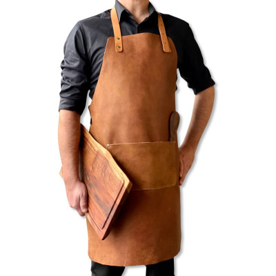 Forklæde i bøffel læder.