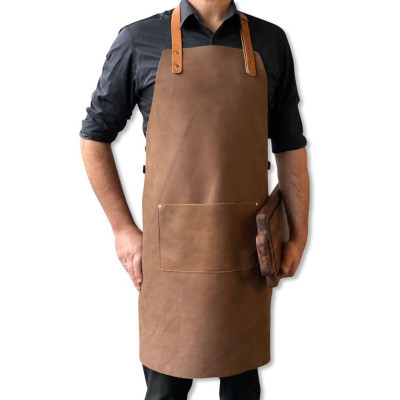 Forklæde i bøffel læder.