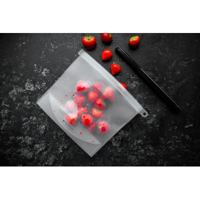 Pose i silikone til opbevaring af mad eller til madpakke.