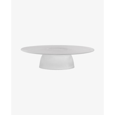 Kagefad i glas på fod.