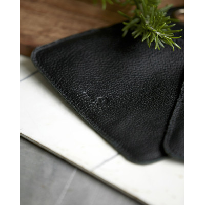Sorte læder grydelapper