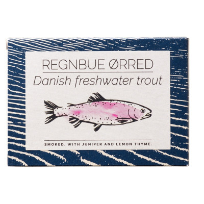 Fangst regnbue ørred på dåse.