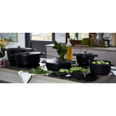 Støbejernsgryde til alle typer komfur inklusiv induktion