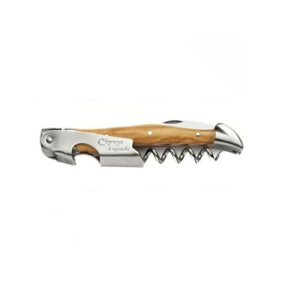 Laguiole proptrækker med oliventræ som er håndlavet.