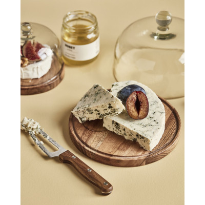 Osteklokke i glas med træ bræt fra Nicolas Vahé.