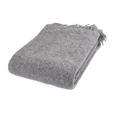 Grå uld plaid. TILBUD.