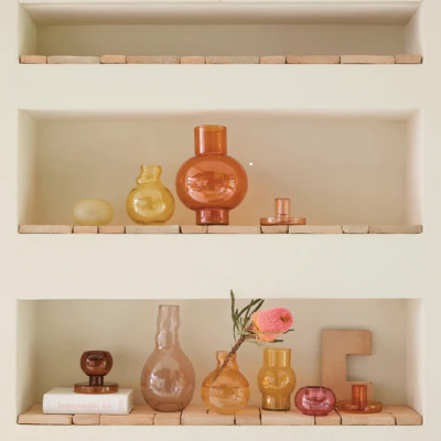 Lysestage i genbrugsglas. TILBUD.