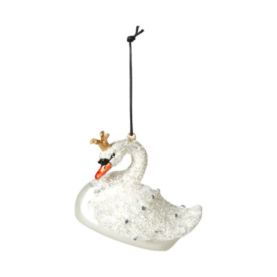 Julekugle. Hvid svane.