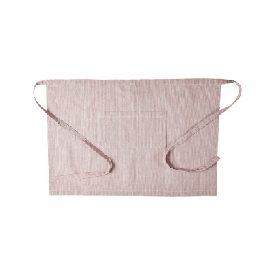 Forklæde med røde striber.