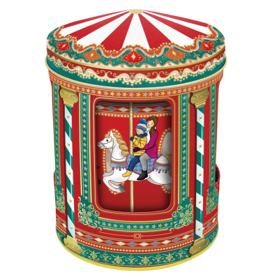 Kagedåse som jule karrusel spilledåse