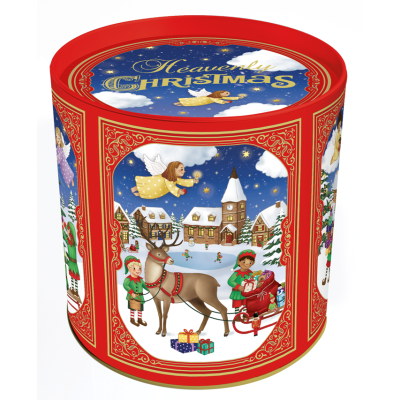 Rund kagedåse til julesmåkager.