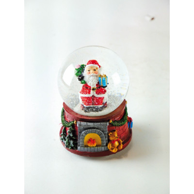 Spilledåse med sne og julemand