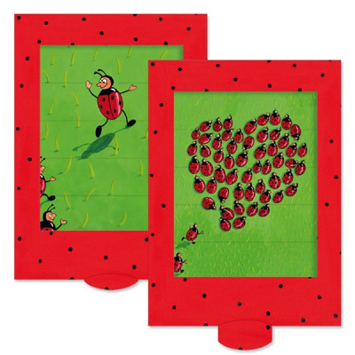 Die Lebende Karte forvandlingskort med hjerte mariehøne