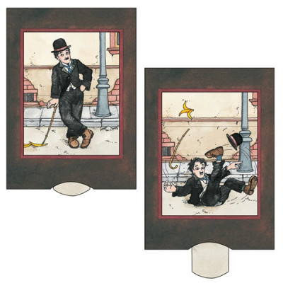 Die Lebende Karte forvandlingskort med Charlie Chaplin