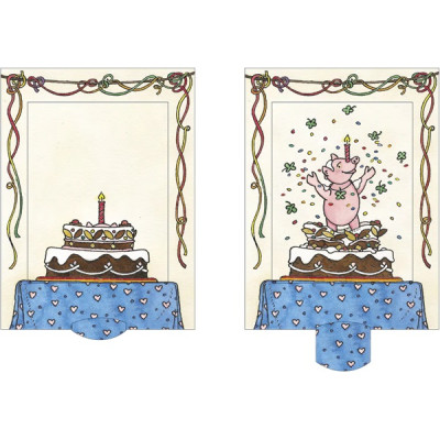 Die Lebende Karte forvandlingskort fødselsdagskort med et lys