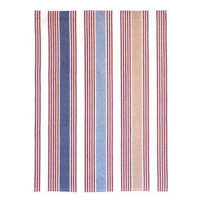 Solwang viskestykke med røde og blå striber.