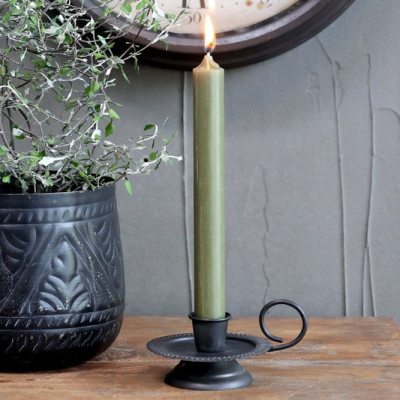 Olivengrønne stearinlys. Kronelys.