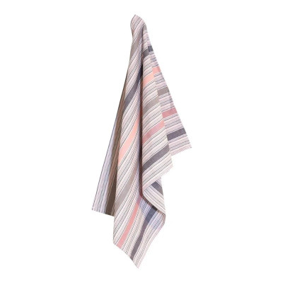 Solwang viskestykke med striber i rosa og grå.