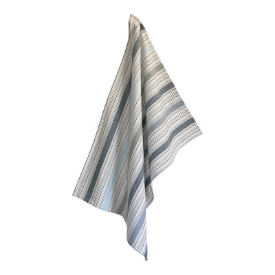 Solwang viskestykke med almueblå striber.