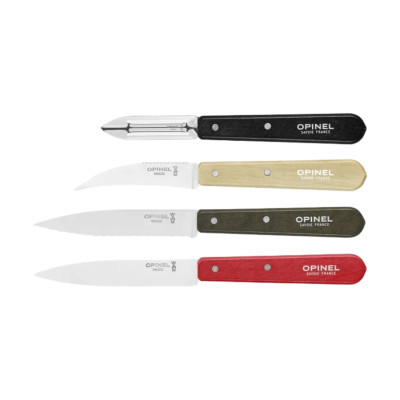 Opinel kniv i sæt med 4 forskellige knive.