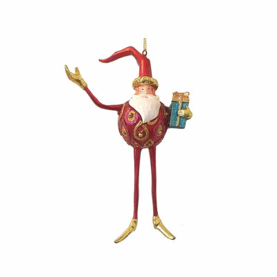 Julemand med gave. Håndlavet julepynt.