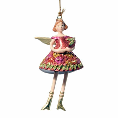 Engel med hjerte. Håndlavet julepynt.