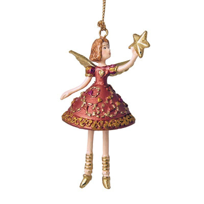 Engel med stjerne. Håndlavet julepynt.