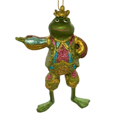 Frø med fint tøj på. Håndlavet julepynt.