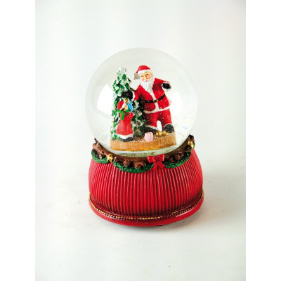 Spilledåse med juletræ og julemand.