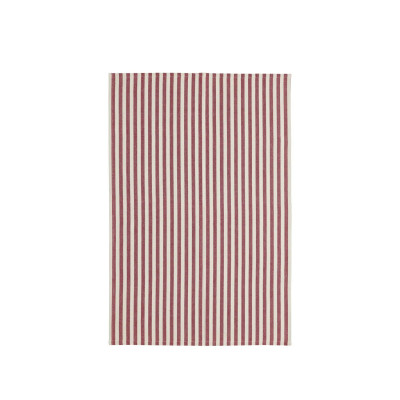Viskestykke med røde striber.