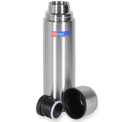 Thermos termoflaske med tæt låg og kop.